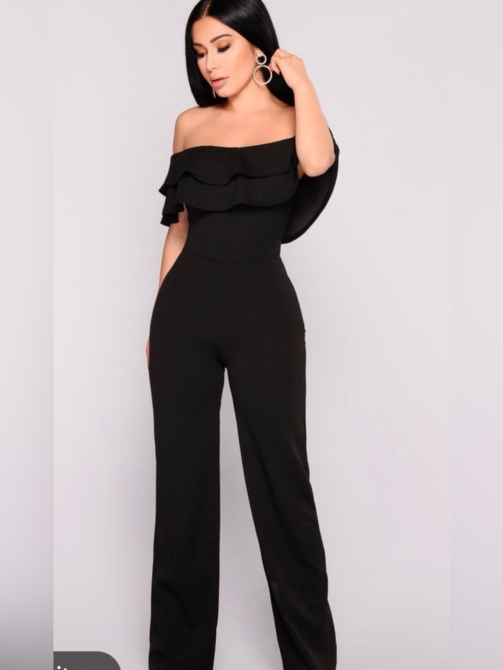 Fashion nova XL ready to ruffle off the shoulder wide leg jumpsuit nwt
